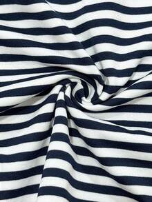 EMERY ROSE Women's Sexy Spaghetti Strap Striped Slim Fit Tank Top, Summer - Navy Blue - View 3