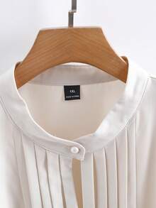 Modelyn Blusa sin mangas de unicolor elegante para mujer de talla grande - Albaricoque - Ver 3
