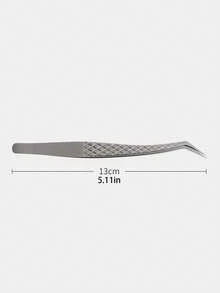 Cross-Border Stainless Steel False Eyelash Tweezers, Eyelash Implantation Tweezers, Flower-Shaped Gold Feather Clamp, High-Precision Eyelash Tweezers With Netted Patterns - فضي - مشاهدة 3