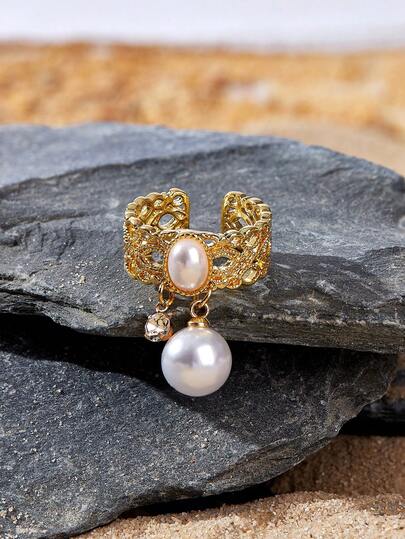 Opalesca 1枚优雅中东沙特风格镂空水滴皇家设计戒指