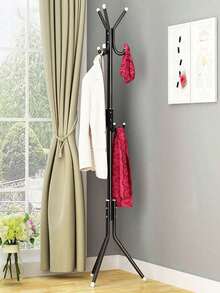 1PC Vertical Freestanding Clothes Rack Thickened Iron Modern Minimalist Coat Rack Simple Garment Hanger For Bedroom Living Room Entryway Home Heavy Duty Space Saving Sturdy Standing Clothes Drying Rack Home Organization - Multicolor - View 19