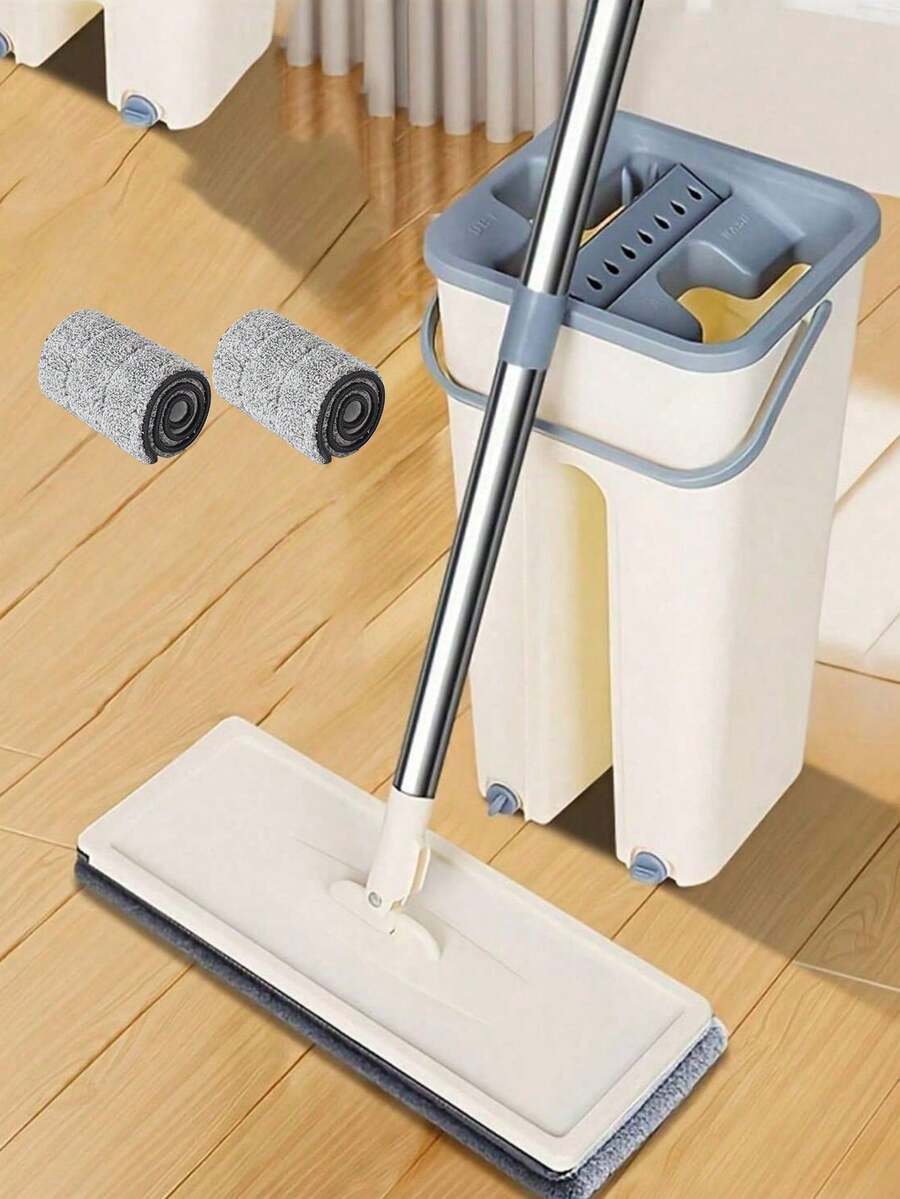 Cây lau nhà xoay 360 độ kèm xô, cây lau nhà phẳng tiện dụng cho gia đình và nhà bếp, bộ lau nhà phẳng không cần dùng tay, bằng kim loại và nhựa, có bộ vắt, 2 miếng lau microfiber, dùng được cả khi lau khô và lau ướt, phù hợp với mọi loại sàn và cửa sổ, cây lau nhà tự động, máy chà sàn, cây lau nhà lát gạch. Cây lau nhà Lazy Mop là một dụng cụ lau nhà đa năng không cần dùng tay, có thể sử dụng cho cả lau khô và lau ướt với bộ nước. - Nhiều màu - Xem 1