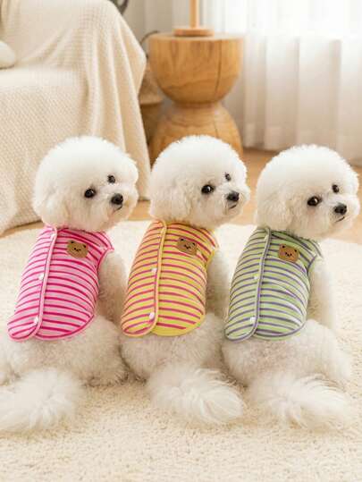 PETSIN 宠物春季新款狗狗服装 动物用品 宠物服装 狗狗背心 猫咪T恤 泰迪熊套装 小型动物服装 休闲酷炫背心 狗狗服装 猫咪服装 春夏两季新款背心