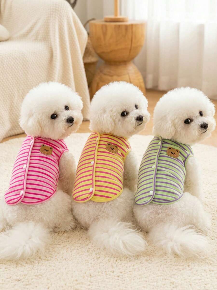 PETSIN 宠物春季新款狗狗服装 动物用品 宠物服装 狗狗背心 猫咪T恤 泰迪熊套装 小型动物服装 休闲酷炫背心 狗狗服装 猫咪服装 春夏两季新款背心
