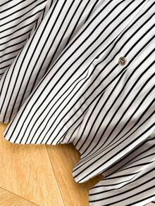 GlowEve Women's Casual Commuter Striped Front Button Mid-Length Dress, Summer - Multicolor - View 5