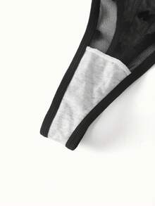 Bonmuse 3 chiếc quần lót dây thong thanh lịch dành cho nữ - Cạp thấp, lưng thun co giãn thoải mái, chất liệu vải lưới mềm mại họa tiết trái tim, phù hợp cho cả ngày thường và những dịp đặc biệt, thiết kế tinh tế, chất lượng gia công cao cấp. - màu đen - Xem 5