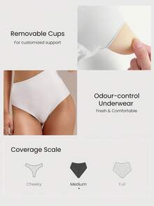 GLOWMODE 耐氯沙滩/木板路防晒可拆卸胸垫单肩带侧边镂空高衩连体泳衣，适合游泳、沙滩、泳池、假日度假和夏季穿着 - 白色 - 查看 6