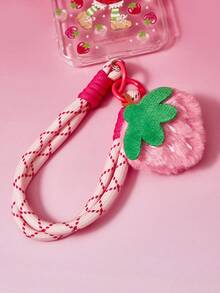 Strawberry Shortcake X SHEIN Cool Black Mobile Phone Case Protector, With Mobile Phone Chain, Suitable For 11-17 Pro Max - Multicolor - View 7