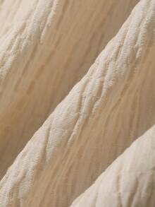 DAZY Bộ đồ nữ kiểu dáng thoải mái, rộng rãi, thích hợp cho kỳ nghỉ hè, gồm áo ngắn và chân váy dài, thích hợp cho mùa xuân/hè. - Màu be - Xem 7