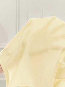 SHEIN MOD Square Neck Rhinestone Decor Casual Tank Top, Summer - Light Yellow - View 8