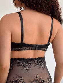 Moonlight&Mama 1pc Women's Popular Minimalist Lace Solid Color Comfortable High Cost-Effective High Quality Maternity Bra - Black - View 2
