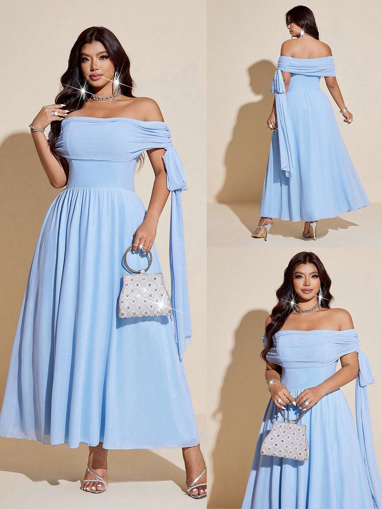 Viva Relle فستان أنيق طويل للنساء ذوات الحجم الكبي...