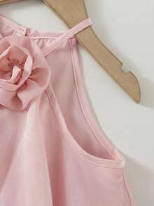 Đầm hoa xếp tầng không tay dễ thương và thanh lịch cho bé gái - Màu Hồng baby - Xem 8