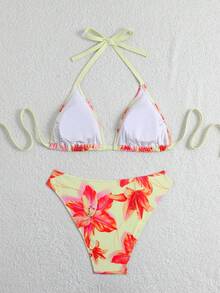 Swim Mod Bộ bikini 2 mảnh in hoa dành cho nữ cỡ lớn, mẫu mới mùa xuân hè 2026. - Nhiều màu - Xem 2