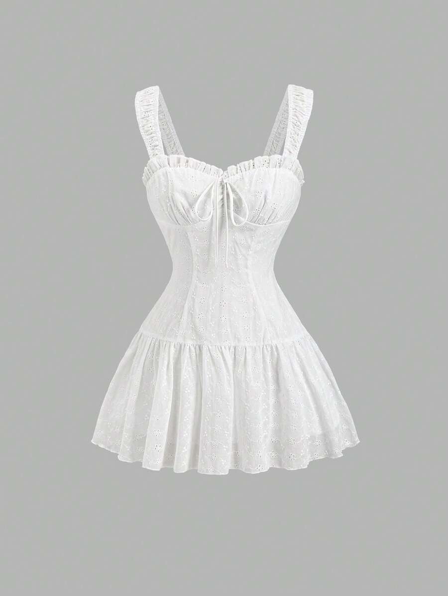 Sweetra Spring/Summer New Design Sense High Street Elegant Retro Sexy Slim Fit Elegant College Style Versatile Comfortable White Dress For Outing - White - View 1
