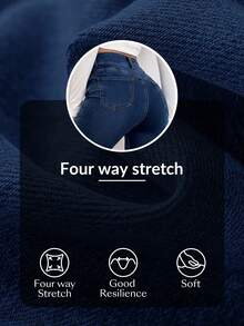 SHEIN Frenchy High Waist Slant Pocket Skinny Black Jeans - Dark Wash - View 7