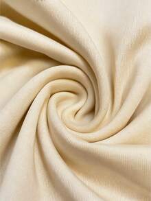 Franclia Women's Elegant Draped Collar Long Sleeve Bodysuit,Cream,Autumn,Effortless Chic,Everyday Lustrous Fabric Plain Vanilla Yellow Commuting Tops - Apricot - View 4