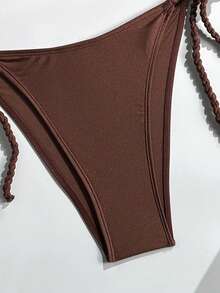 Swim Vcay Bộ bikini buộc dây cổ gợi cảm dành cho nữ, đồ bơi đi biển thanh lịch, thích hợp cho mùa xuân/hè. - màu nâu - Xem 7