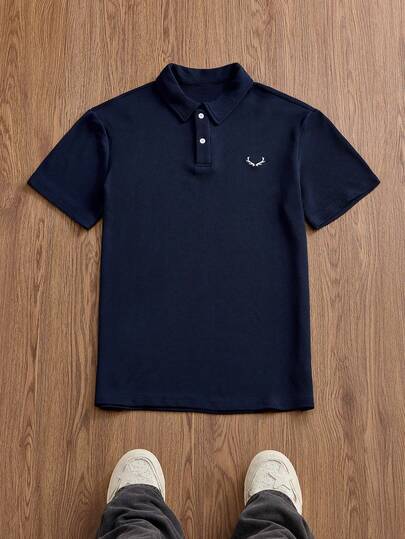 Manfinity Unisex Áo polo nam tay ngắn màu trơn, kiểu dáng thường ngày, thích hợp cho mùa hè.