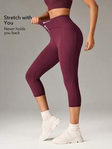 OutZeal Quần legging thể thao nữ, quần yoga, quần mặc hàng ngày, nhanh khô, có chức năng nâng đỡ bụng, nhiều túi, thích hợp cho hoạt động thể thao. - Màu Đỏ Sâu - Xem 3