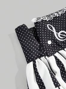 ROMWE J-Fashion Váy mini Y2K cạp siêu thấp, siêu ngắn, thêu họa tiết nốt nhạc cổ điển, thêu bàn phím piano - Nhiều màu - Xem 2