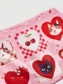 ROMWE Kawaii Cute Cat Heart Cherry Polka Dot Print Ultra Low Waist Mini Skirt For Women - Multicolor - View 3
