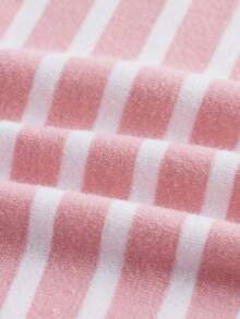 Sweetness 大码女式夏季休闲百搭简约性感条纹印花纽扣撞色蕾丝边吊带背心 - 粉色 - 查看 4