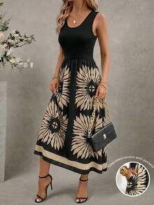Amorya Đầm nữ thanh lịch kiểu dáng nghỉ dưỡng, in họa tiết Âm Dương, phối màu, hở lưng, cổ chữ U, thắt eo, in hoa, đầm đi nghỉ mát, đầm nữ cỡ XS, đầm hoa cho nữ, đầm hoa mùa hè cho nữ, đầm Zanzea cho nữ, quà tặng cho mẹ, đầm chữ A, trang phục dự tiệc, đầm đi biển, đầm hè, đầm thanh lịch, đầm đi nghỉ mát cho nữ, đầm phong cách Boho, đầm hoa mùa hè kiểu Tây Ban Nha, đầm thường ngày cho nữ, đầm chống nắng cho nữ, đầm dài sang trọng cho nữ, trang phục đi nghỉ mát, đầm dự tiệc, đầm thời trang nữ, đầm mới nhất, đầm nữ trang phục trang trọng, đầm đi nghỉ mát cho nữ, đầm nữ mới về, đầm Zanea cho nữ. - Nhiều màu - Xem 3