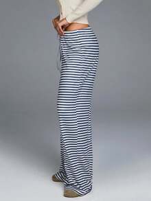 Fluxe Quần sọc rộng rãi, thoải mái dành cho nữ - Xanh và trắng - Xem 6