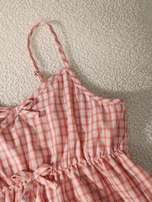 Vestido de lunares, verano, bohemio, sábana, vacaciones, suave, vestido de encaje, algodón, top de tirantes con lazo 3D calado para niñas, elegante para uso casual de verano, top de muñeca de algodón lindo, top de verano de algodón estilo cottage - Multicolor - Ver 3