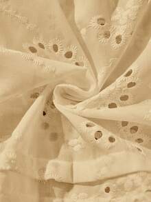 Rusticease Blouse blanche brodée à bretelles fines et dos nu, style patchwork en dentelle, pour femmes grandes tailles, décontractée, pour le printemps/été et les vacances - Nude - Voir 5