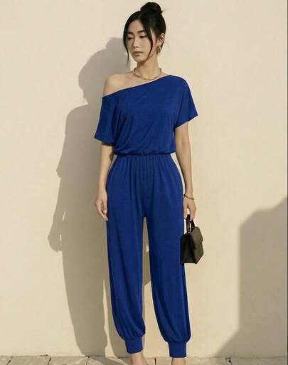 Mono Casual de hombro descubierto, suelto y cómodo, ideal para primera/verano