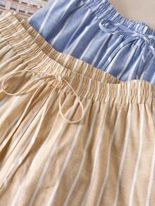 CosyJoli Plus Size Solid Color Shorts With French Ruffle Hem Short Sets 3pcs Short Skirts Short Two Piece Set For Ladies Shorts Casual Commuter Skort - Multicolor - View 4