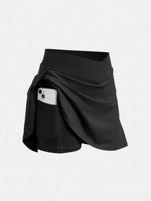 SHEIN Girlism 適合青少女穿著的春夏季休閒高彈性運動裙，附安全褲 - 彩色 - 查看 7