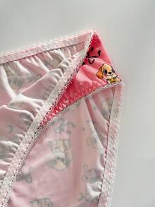 PetitDoll 5pcs Plus Size Women Funny Animal Print Bow Design Minimalist Briefs - Multicolor - View 4