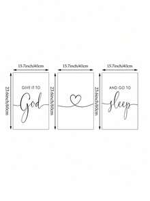 1PC 3PCS GIVE IT TO GOD AND GO TO SLEEP PRINT CANVAS PAINTINGS INSPIRATIONAL QUOTE POSTER RELIGIOUS CHRISTIAN WALL ART RELAXING TRUST SLEEP REMINDER BEDROOM HOME DECOR UNFRAMED - Multicolor - View 16