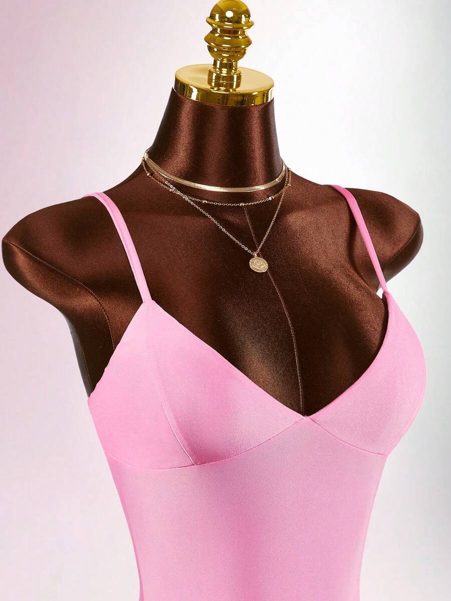 Amplova Áo liền thân corset phủ bóng họa tiết da rắn, gợi cảm và phá cách. - Hồng - Xem 1