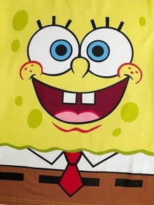 SpongeBob SquarePants | SHEIN Tween Boy Cute Cartoon Print Loose Fit Short Sleeve Top And Shorts Pajama Set, Summer - Multicolor - View 9