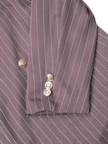 Manfinity Mode Men's Fashion Striped Double-Breasted Lapel Suit Set, Formal, Ceremony - Dusty Pink - View 4