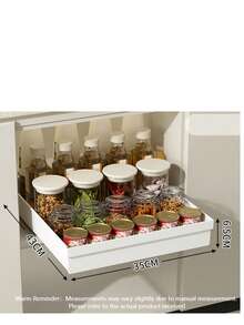 Sliding Cabinet Storage Rack - Expandable, Nano Adhesive Fixation, Space-Saving, Adjustable, Durable, Easy To Install, Suitable For Kitchen And Living Room Food Storage Shelves (With Sliding Rails) - Multicolor - View 16