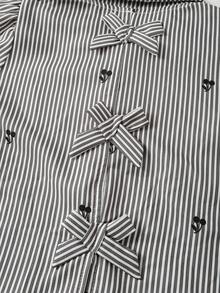 Camisa de uso diario casual y versátil con estampado de cerezas y rayas de verano - Gris - Ver 6