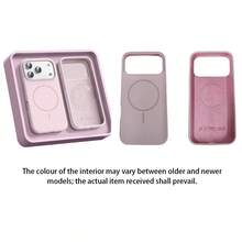 奢华磁吸软硅胶手机壳，兼容 17 Pro Max/17/16/15/14/13/12/11 Pro Max Plus，支持磁吸无线充电，防震保护套 - 粉紅白色 - 查看 4