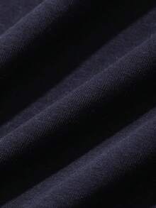 DAZY Women's Casual Frill Trim Asymmetrical Shoulder Short Sleeve T-Shirt, Summer - Navy Blue - View 9