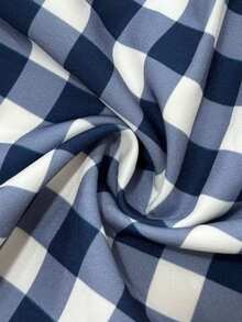 Sundraya Nuovo arrivo, top canotta casual e dolce in stile francese a quadri senza maniche per donne - Blu Navy - Visualizzare 3