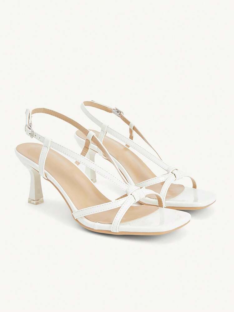 CUCCOO CHICEST Brown Strap Stiletto Square Toe Cross Strap Strap Banquet Ladies High Heel Sandals Wedding Shoes Spring Shoes Bride Shoes Summer Shoes