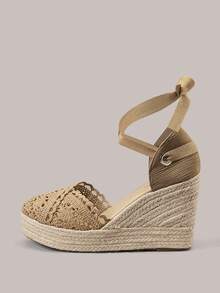 Styleloop Women's Vacation Bohemian Style Wedge Buckle Design Sandals - Brown - View 2