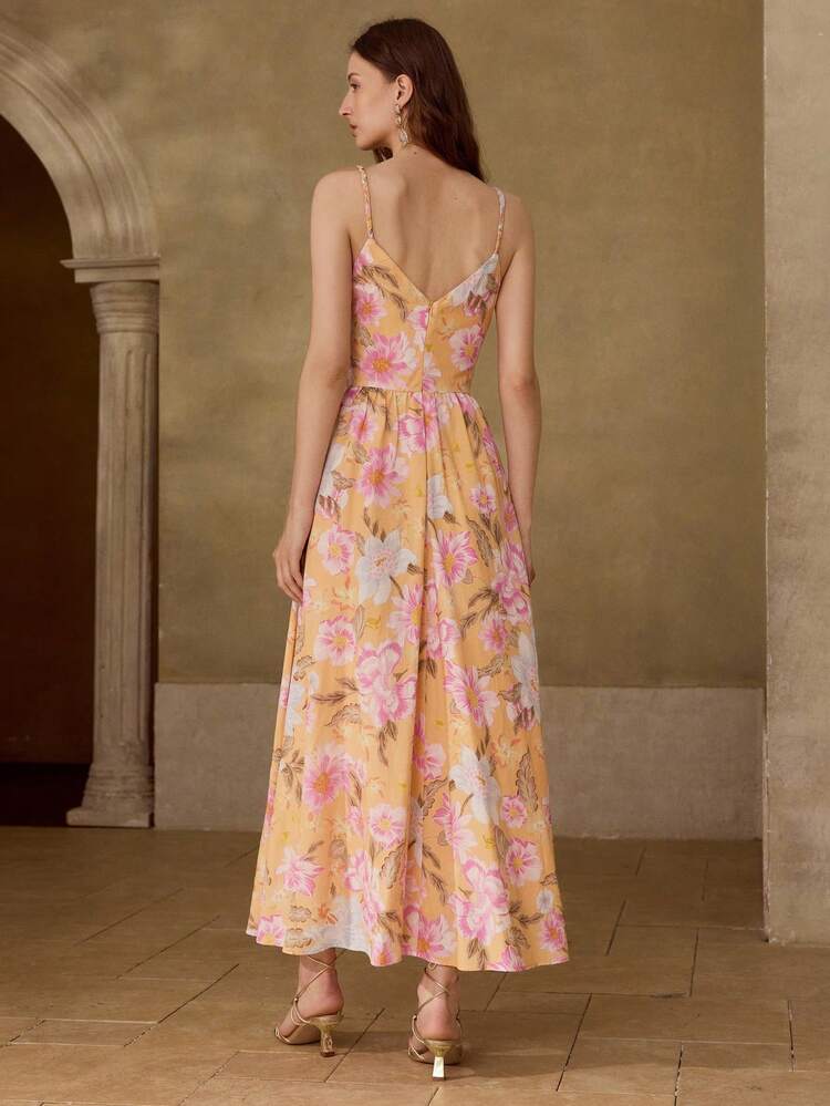 WOMEN'S LINEN PRINTED DRESS, SPRING/SUMMER
