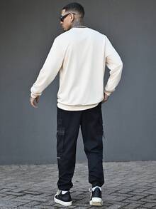 Devon Thys K-GLORY 男士休闲百搭印花圆领卫衣 - 杏色 - 查看 5