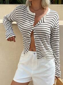 DAZY Áo len nữ - Đen và trắng - Xem 4