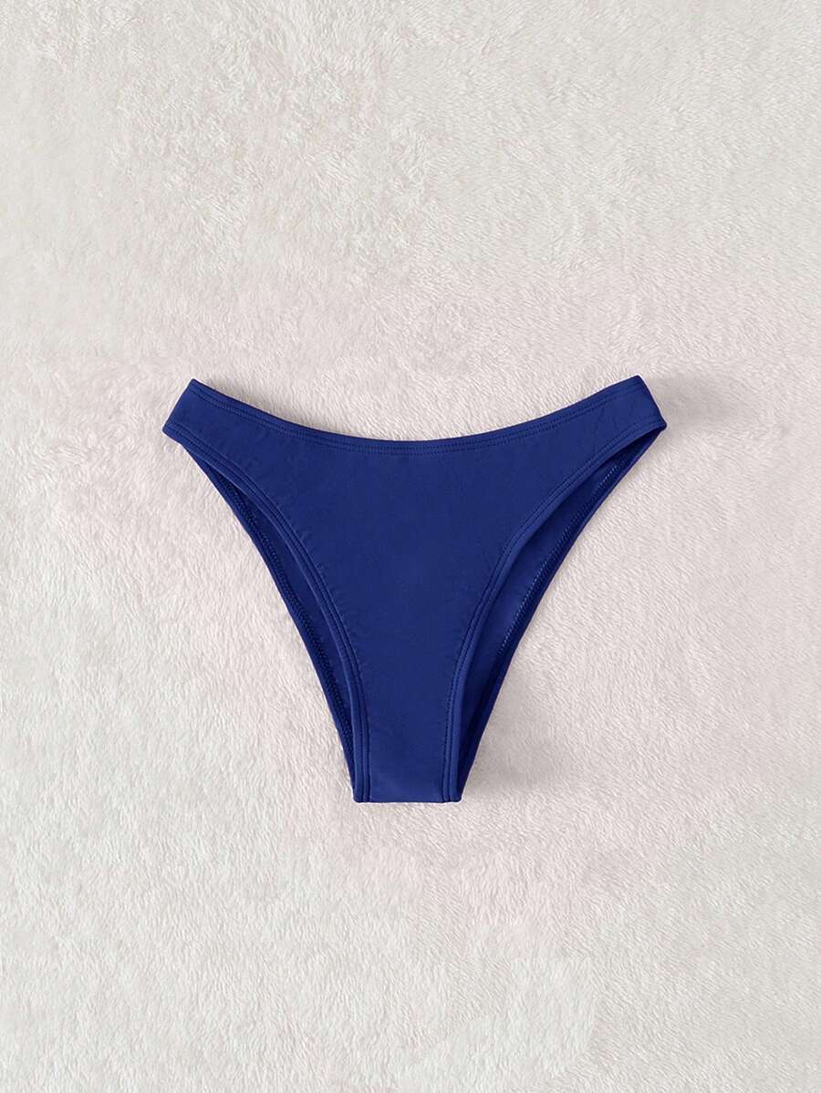 Swim Basics Quần bikini trơn màu dành cho nữ, kiểu dáng đơn giản cho kỳ nghỉ biển. - Màu xanh hải quân - Xem 1